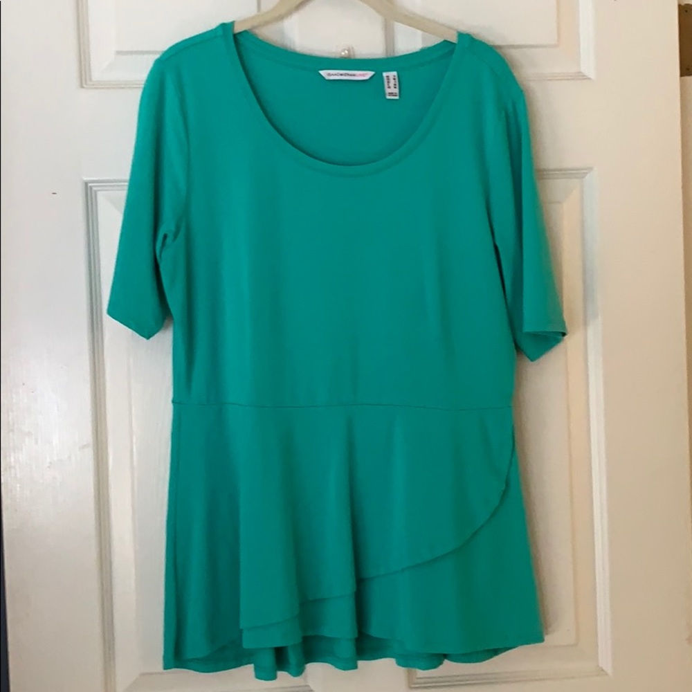 Isaac Mizrahi Live Peplum Top-S